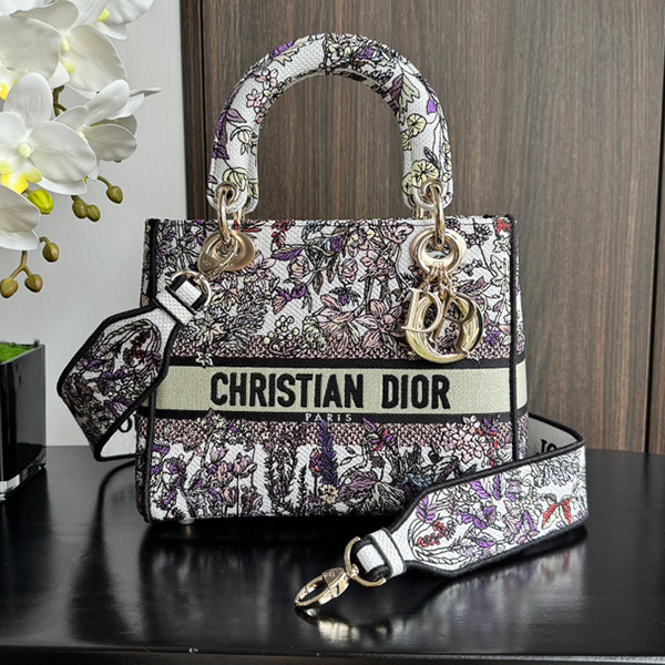 디올 Lady D-Lite 미디엄 백 M0565OEBU M20E