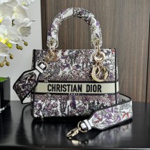 디올 Lady D-Lite 미디엄 백 M0565OEBU M20E