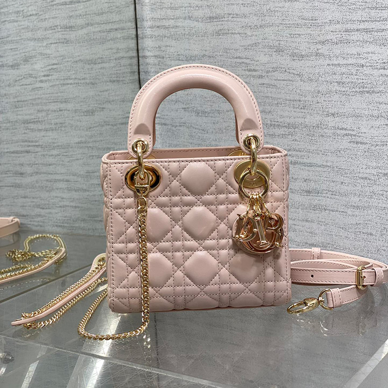 디올 레이디 디올 백 미니 까나쥬 파우더 핑크 M0505ONGE M50P