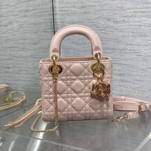 디올 레이디 디올 백 미니 까나쥬 파우더 핑크 M0505ONGE M50P