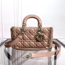 디올 레이디 디조이 미디엄 백 진핑크 M0540ONGE