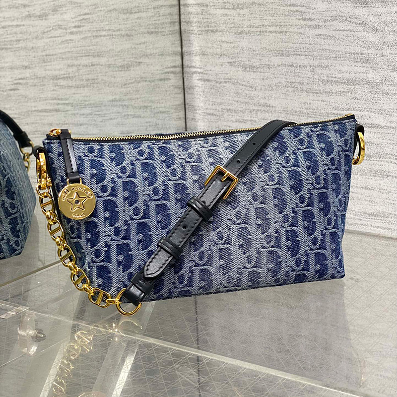 디올 스타 체인 호보백 오블리크 블루 S3202UDCE_M49E