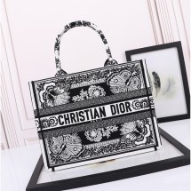 DIOR 디올 북 토트백 미디움 화이트블랙 미듐 M1296ZESE M993
