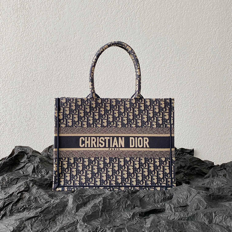 디올 북 토트 백 미듐 오블리크 에크루 블루 M1296ZRIW_M828