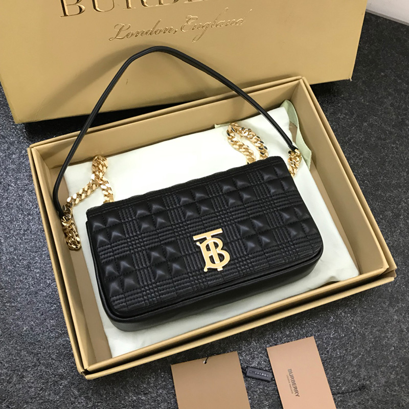 버버리 BURBERRY 롤라백 스몰 퀼트 체크 램스킨 4칼라 80214921