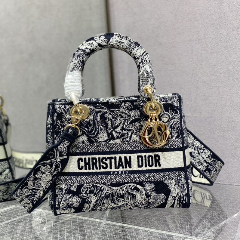 DIOR 디올 Lady D-Lite 미디엄 백 BLUE M0565ORGO M928