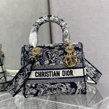 DIOR 디올 Lady D-Lite 미디엄 백 BLUE M0565ORGO M928