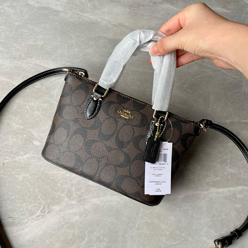 코치 숄더백 시그니처 브라운 블랙 여성 CH468 IMAA8