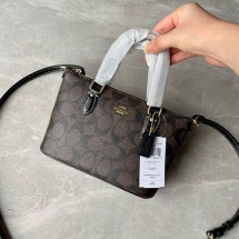 코치 숄더백 시그니처 브라운 블랙 여성 CH468 IMAA8