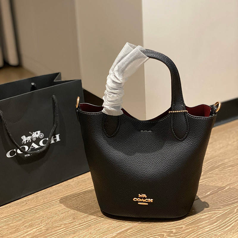 코치 한나 버킷백 여성 크로스백 Gold Black CR168