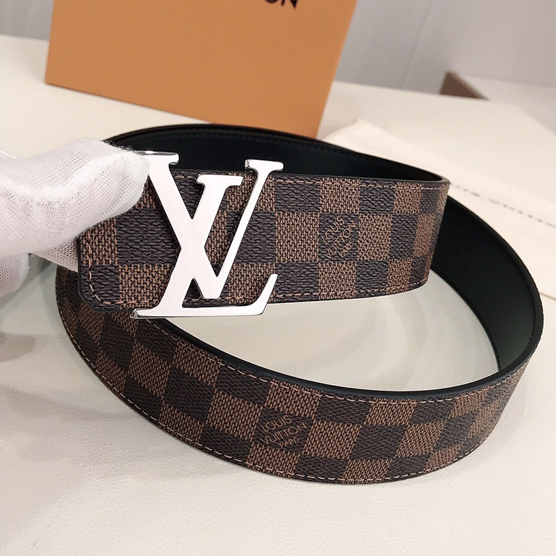 루이비통 남자 벨트 LV이니셜 4cm 리버서블 다미에 에벤 브라운 M0212U