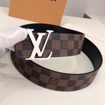 루이비통 남자 벨트 LV이니셜 4cm 리버서블 다미에 에벤 브라운 M0212U
