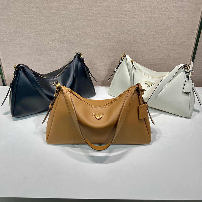 프라다 Aimee 라지 leather shoulder 백 트래버틴 3컬러 1BC228