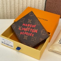 루이비통 멀티플 모노그램 오더 반지갑 브라운 더스트 캔버스 월릿 M11716