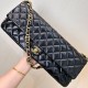 샤넬 MAXI CLUTCH 맥시 클러치 램스킨, 골드 메탈 블랙 AS5006
