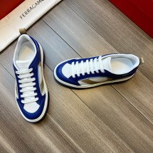 페라가모 남성 CASSINA MIX 레더 패브릭 스니커즈 4컬러 021276