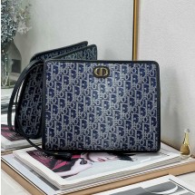 디올 오블리크 30 Montaigne 몽테인 Dea 파우치 블루 데님 S2107UDCE_M49E