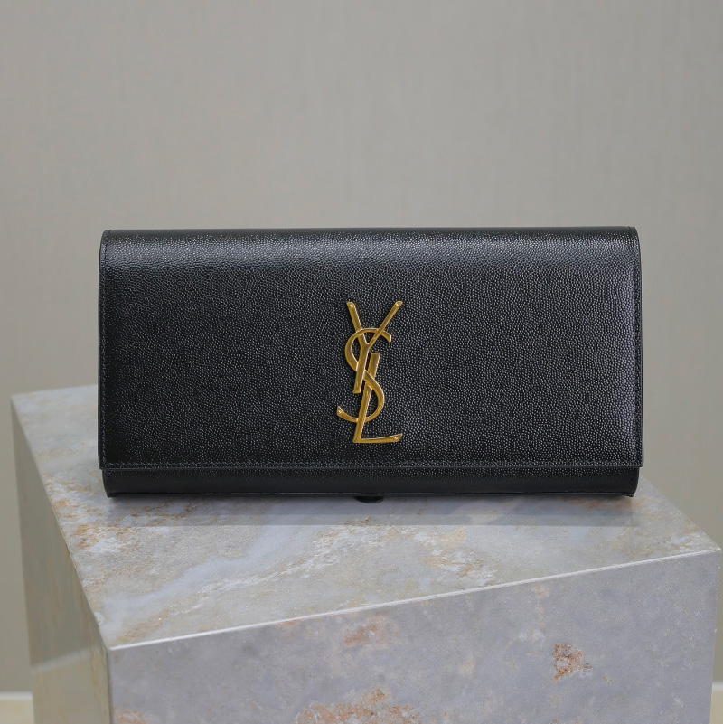 생로랑 모노그램 케이트 레더 클러치 블랙 금장 326079