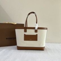 버버리  ORMOND 레터링 로고 배색 캔버스 토트백 2컬러 80840501