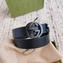 구찌 인터로킹 G 버클 가죽 벨트 368186 BGH0V 1000