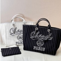 샤넬 라지 토트 코튼 카프스킨 실버 톤 메탈 2컬러 A66941B10404NN102