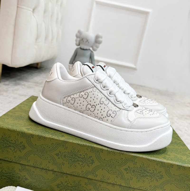 구찌 여자 운동화 스니커즈 스크리너 라이트 그레이 가죽 796336AADVZ9066