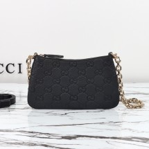 구찌 GG 엠블럼 슈퍼 미니백 블랙 가죽 815278AAEEM1000