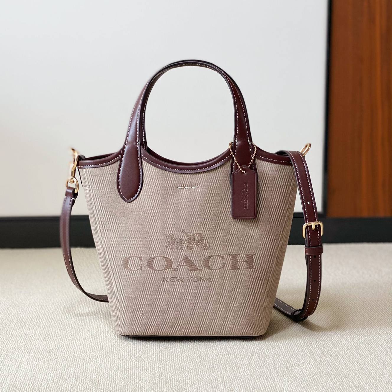 코치 한나 캔버스 버킷 숄더백 CR169