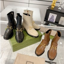 구찌 여성 BABY 홀스빗 레더 미드힐 앵클부츠 3컬러 719830