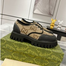 구찌 여성 여성 맥시 GG 레이스업 슈즈 751708