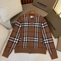 버버리 체크 캐시미어 자카드 보머 재킷 80636411