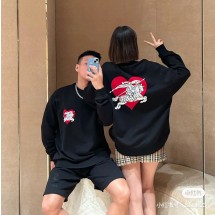 버버리 로고자수 라운드 긴팔 후드티 여성 80720421