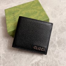 구찌 로고 양면 지갑 블랙가죽 771148