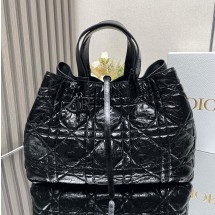 디올 뚜주흐 토트백 크링클 블랙 라지 M2820SNIO