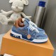 루이비통 LV 트레이너 스니커즈 블루 데님 다미에 1AD6DI