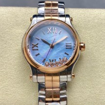 쇼파드 해피 스포츠 자동 다이얼 여성용 30mm 시계 2컬러 278559-3001