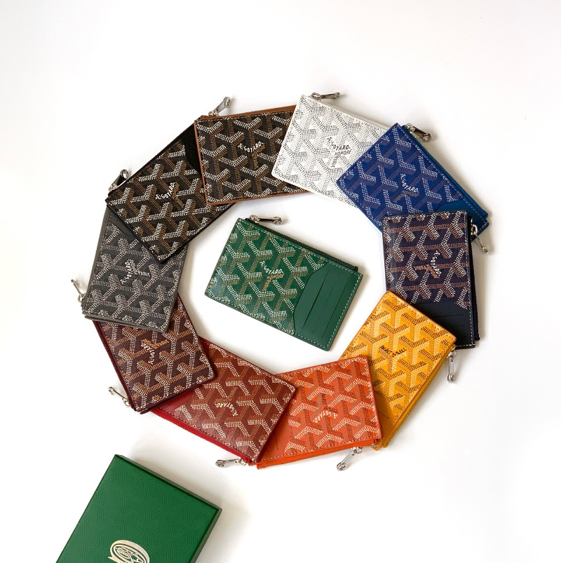 고야드 부르봉 Y자 노화풀지퍼 캔버스 카드프신 남여공용 커플지갑 10컬러 BOURBOPMLTY