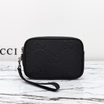구찌 스몰 점보 GG 파우치 블랙 레더 802148AABY01000