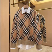 버버리 여성 체크 울 블렌드 스웨터 니트 80934861