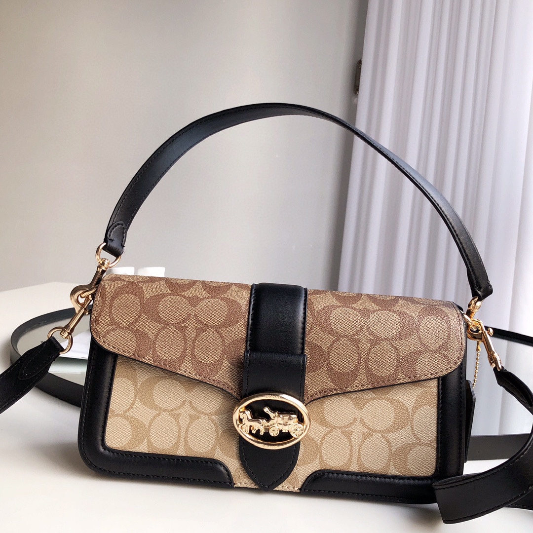 코치 조지 숄더 블록 시그니처 5509