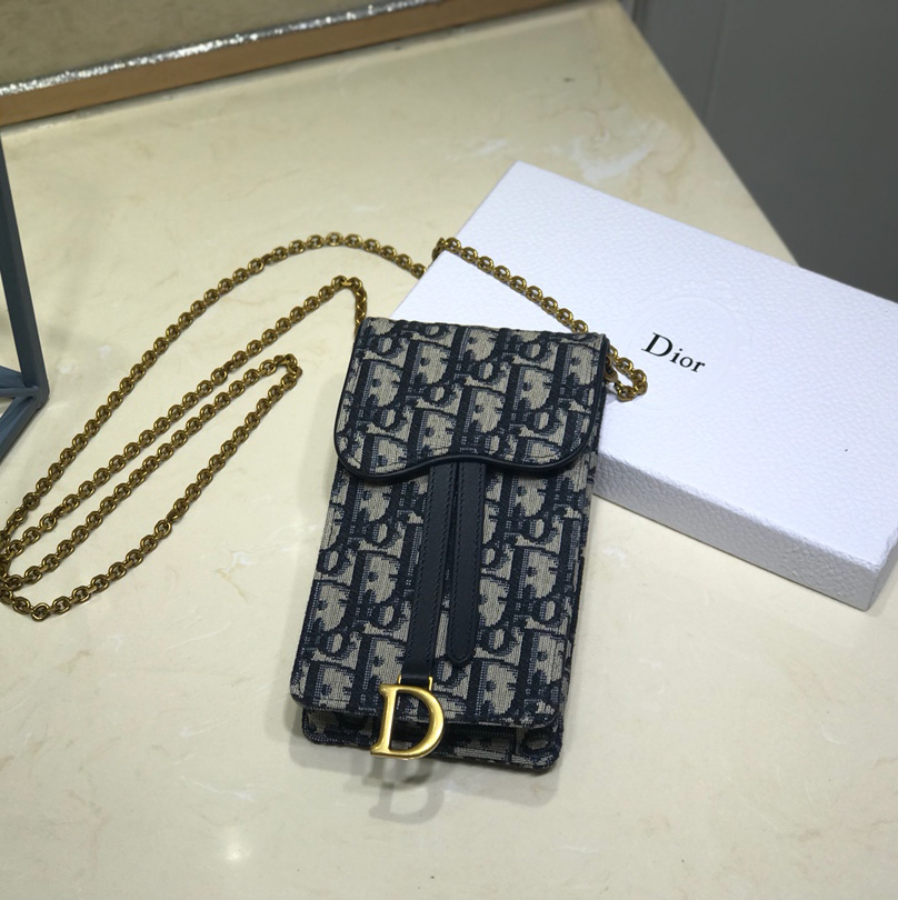 디올 오블리크 폰홀더백 새들 버티컬 파우치 체인 크로스백 S5641CTZQ