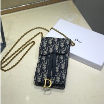 디올 오블리크 폰홀더백 새들 버티컬 파우치 체인 크로스백 S5641CTZQ
