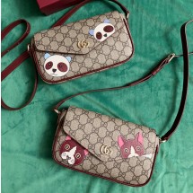 구찌 더블 G고양이 코팅 미니여성 숄더백 818746