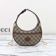 구찌 GG 캔버스 하프문 쉐입 체인 미니백 토트 숄더백 2컬러 726843