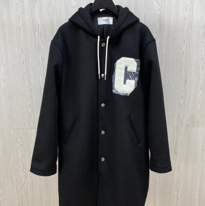 셀린느 남자 컬리지 롱 파카 더블 페이스 울 RV03U1025