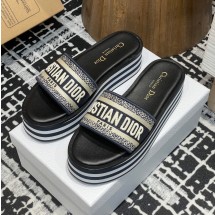 디올 디웨이 플랫폼 여성 뮬 샌들 딥블루 KCO258ERC