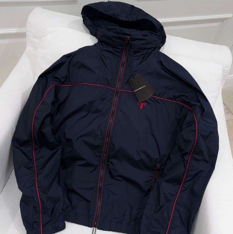 아르마니 나일론 블루종 지퍼 및 파이핑 EM000176AF10496U