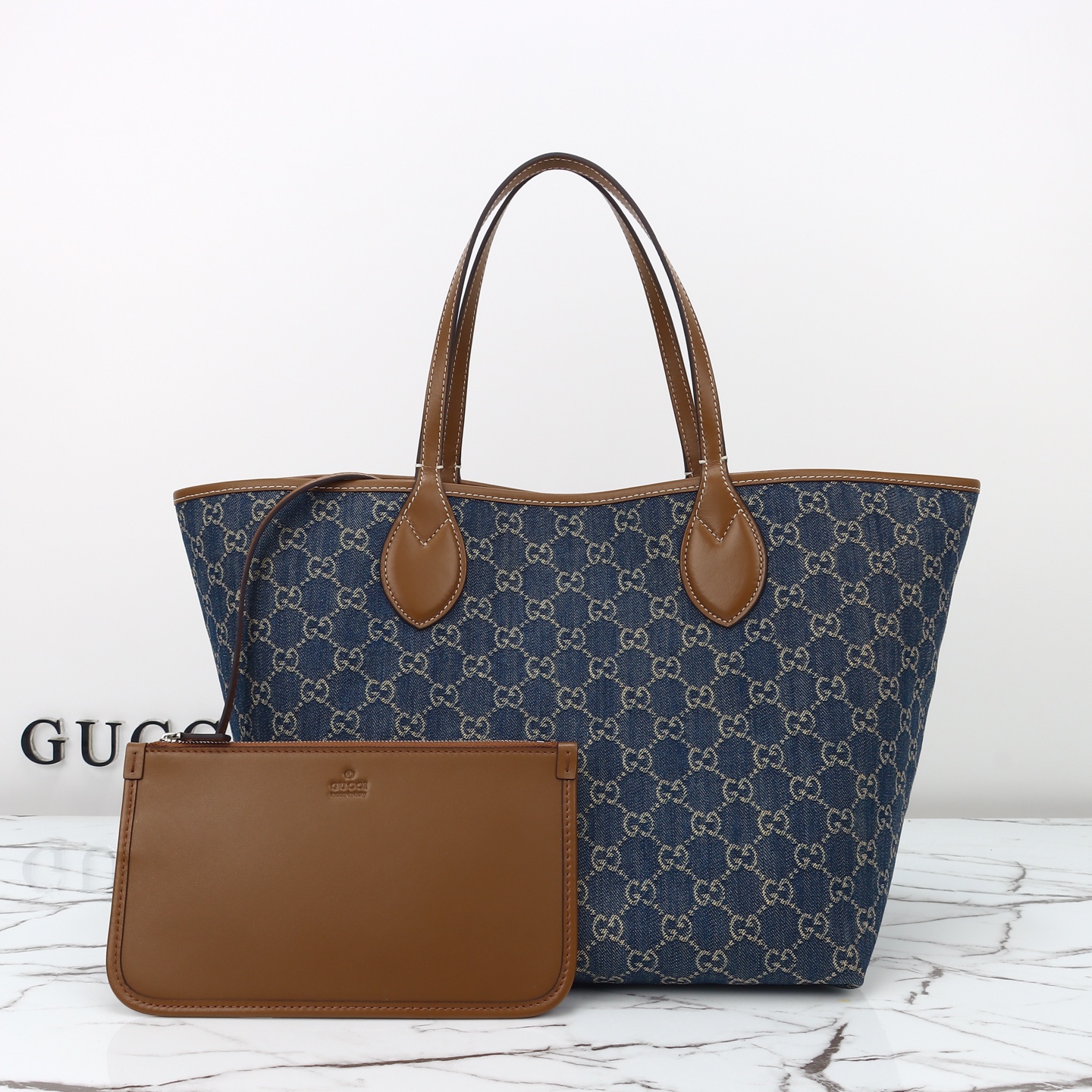 구찌 토티시마 미디엄 토트백 블루 GG 데님 820481FAECC4243