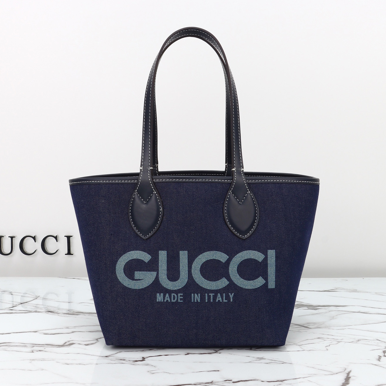 구찌 토티시마 스몰 리버시블 토트백 다크 블루 데님 820496FAD3J8441