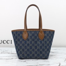 구찌 토티시마 스몰 토트백 블루 GG 데님 820496 FAECC 4243